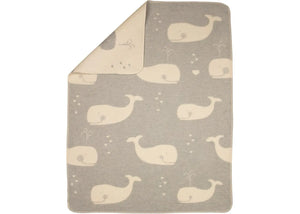 Organic Grey Whales Baby Blanket