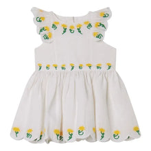 Load image into Gallery viewer, Baby Linen Dress with Sunflower Embroidery
