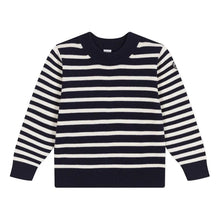 Load image into Gallery viewer, Navy Striped Crewneck Sweater
