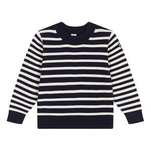 Navy Striped Crewneck Sweater