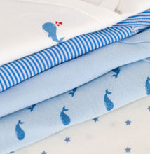 Load image into Gallery viewer, Onesie 5-Pack - Long Sleeve Blue Whales
