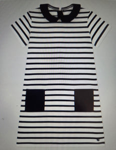 Striped Collared Dress with Pockets