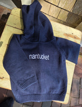 Load image into Gallery viewer, Hooded, Zip Back Baby 'nantucket' Sweater

