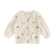 Load image into Gallery viewer, Hazel Floral Textured Baby Knit Cardigan (Organic)
