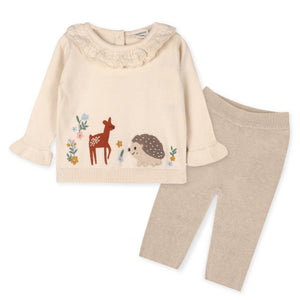Woodland Embroidered Sweater Set