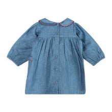 Load image into Gallery viewer, Ida Floral Embroidered Denim Baby Dress &amp; Bloomer
