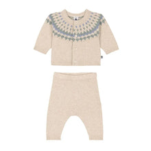 Load image into Gallery viewer, Baby Blue Fair Isle Cardigan and Pants Set
