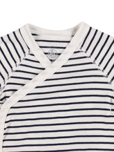 Load image into Gallery viewer, Onesie 3-Pack - Short Sleeve Navy and White Solid and Stripe
