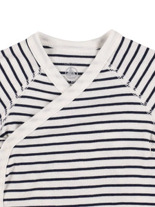 Onesie 3-Pack - Short Sleeve Navy and White Solid and Stripe