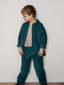 Teal Woven Barrel Pants