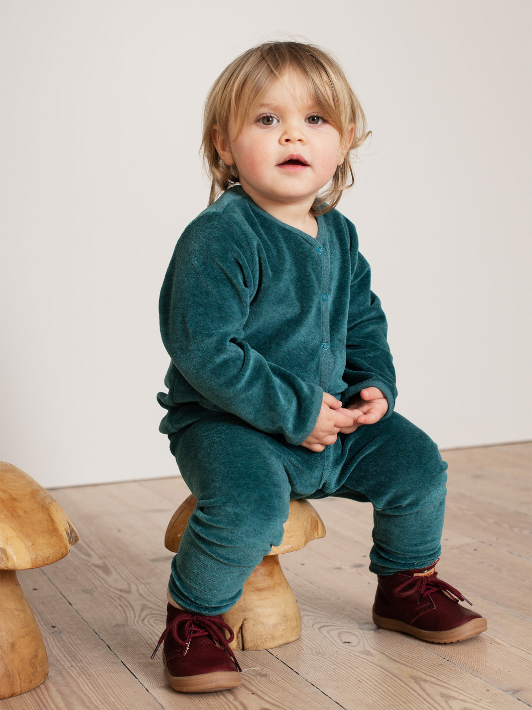Teal Velour Top and Bottom Set