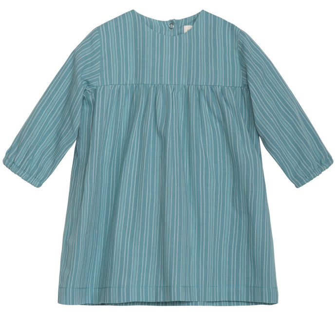 Green striped dress on a white background