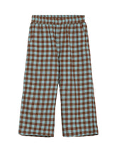 Load image into Gallery viewer, Teal and brown plaid pants 

