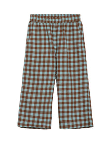 Teal and brown plaid pants 