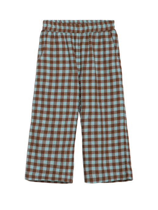 Teal and brown plaid pants 