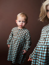 Load image into Gallery viewer, Baby Coffee Checks Brushed Dress
