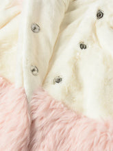 Load image into Gallery viewer, Faux Fur White Coat with Pink Trim
