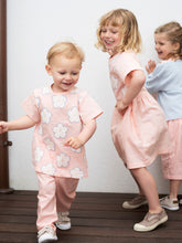 Load image into Gallery viewer, Baby Peach Pink Taffeta Embroidery Top
