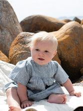 Load image into Gallery viewer, Baby Indigo Gem Light Woven Flair Dress
