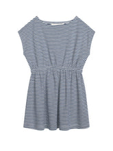 Load image into Gallery viewer, Navy Stripe Beach Dress
