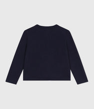 Load image into Gallery viewer, Navy Cardigan with Heart Badge
