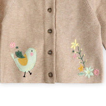 Load image into Gallery viewer, Bird Embroidered Baby Knit Cardigan (Organic)
