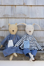 Load image into Gallery viewer, Ruthie the Rabbit – Heirloom Wool Doll in Harbor Stripe Set
