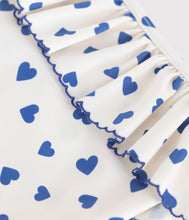 Load image into Gallery viewer, Blue Heart Print Ruffle Swimsuit
