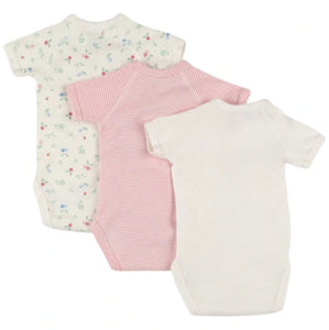 Short Sleeve Floral Onesie 3-Pack