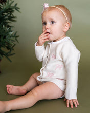 Load image into Gallery viewer, Baby Cardigan Sweater with Pink Bows
