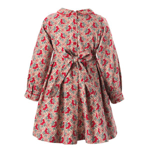 Cherry Floral Pleated Dress