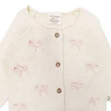 Load image into Gallery viewer, Baby Cardigan Sweater with Pink Bows
