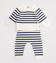 Load image into Gallery viewer, White and Navy Stripe Sweater and Pants Set
