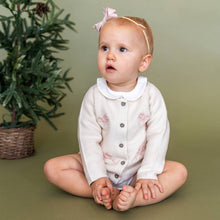 Load image into Gallery viewer, Baby Cardigan Sweater with Pink Bows
