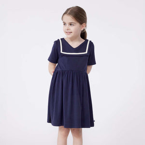 Petit Bateau Classic Organic Cotton Bib Sailor Dress