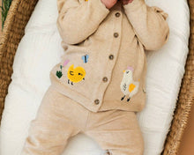 Load image into Gallery viewer, Chicken Little Embroidered Sweater Baby Cardigan (Organic)
