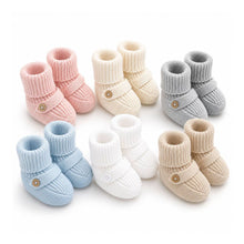 Load image into Gallery viewer, Milan Knit Cozy Baby Booties (Organic Cotton)
