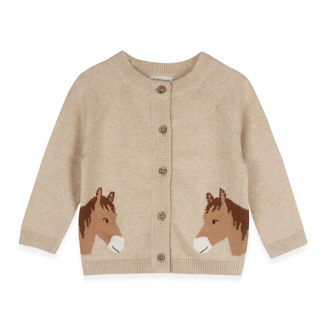 Horse Sweater Baby Cardigan (Organic Cotton)