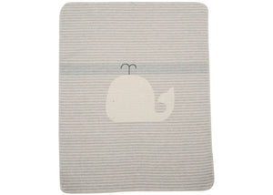 Whale and Stripes Baby Blanket