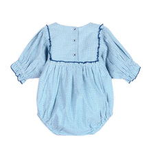 Load image into Gallery viewer, Nautical Gingham Baby Romper + Headband
