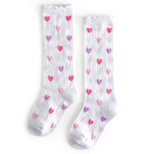 Load image into Gallery viewer, Darling Hearts Scalloped Knee High Socks
