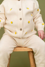 Load image into Gallery viewer, Lemon Embroidered Sweater Knit Baby Cardigan (Organic Cotton)
