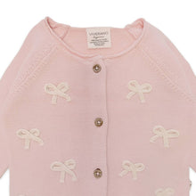 Load image into Gallery viewer, Baby Cardigan Sweater with Pink Bows
