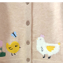 Load image into Gallery viewer, Chicken Little Embroidered Sweater Baby Cardigan (Organic)
