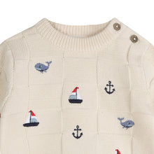Load image into Gallery viewer, Nautical Embroidered Baby Pullover
