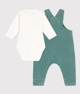 Baby Long Sleeve Velour Overall Set