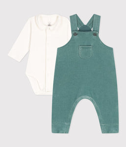 Baby Long Sleeve Velour Overall Set