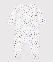 Load image into Gallery viewer, Heart Print Footie with Attached Bodysuit - Blue
