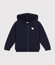 Load image into Gallery viewer, Petit Bateau Zip Hoodie with Heart Patch
