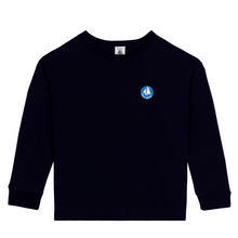 Load image into Gallery viewer, Blue long sleeve thermal tee with logo
